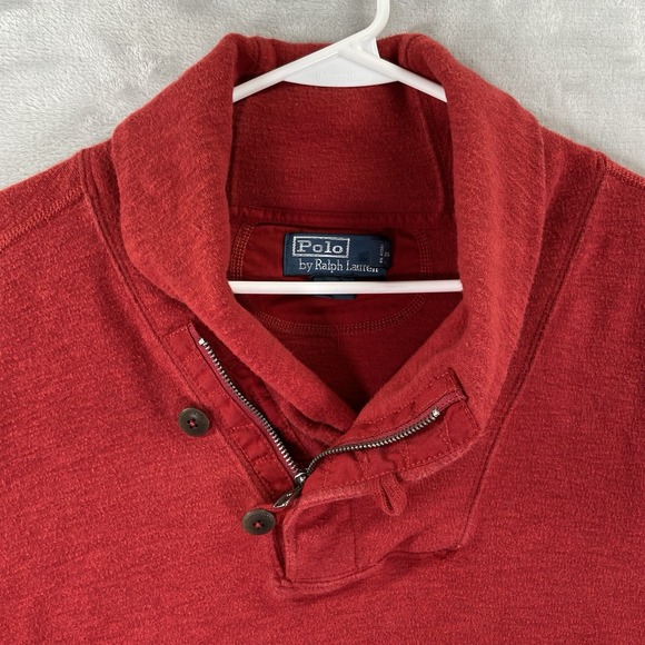 Polo Ralph Lauren Sweater mens XXL Shawl Collar Cardigan 1/4 Zip Pullover Cotton - Picture 5 of 11